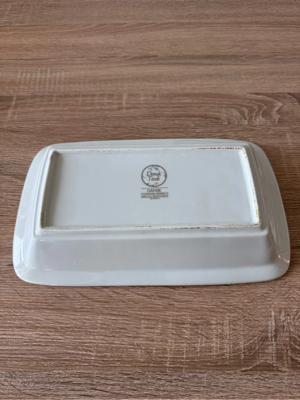 Dansk Tivoli Belles Fleurs Taupe floral pattern Baking Dish 13 in VTG